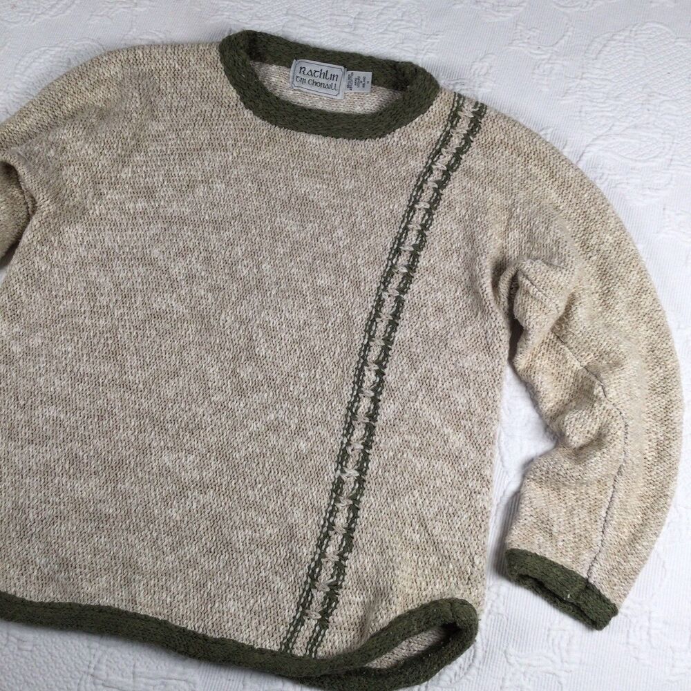 Vintage Rathlan Irish Fisherman Sweater Winter Forest Nymph Celtic Medium